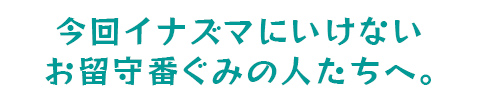 今回イナズマにいけないお留守番ぐみの人たちへ。